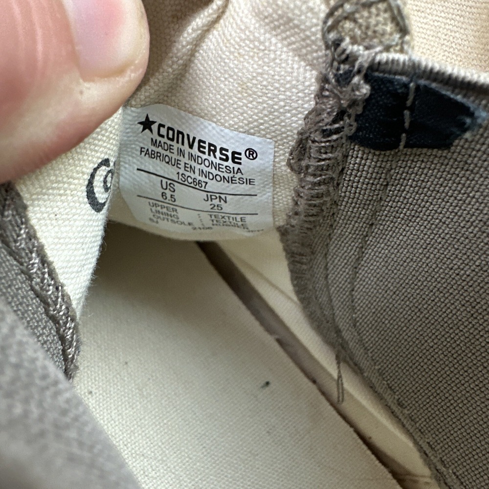 Converse 6.5 US Converse Big C Sidegore Rubber Hi High Cut Sneakers Khaki 1SC667 - Picture 12 of 12